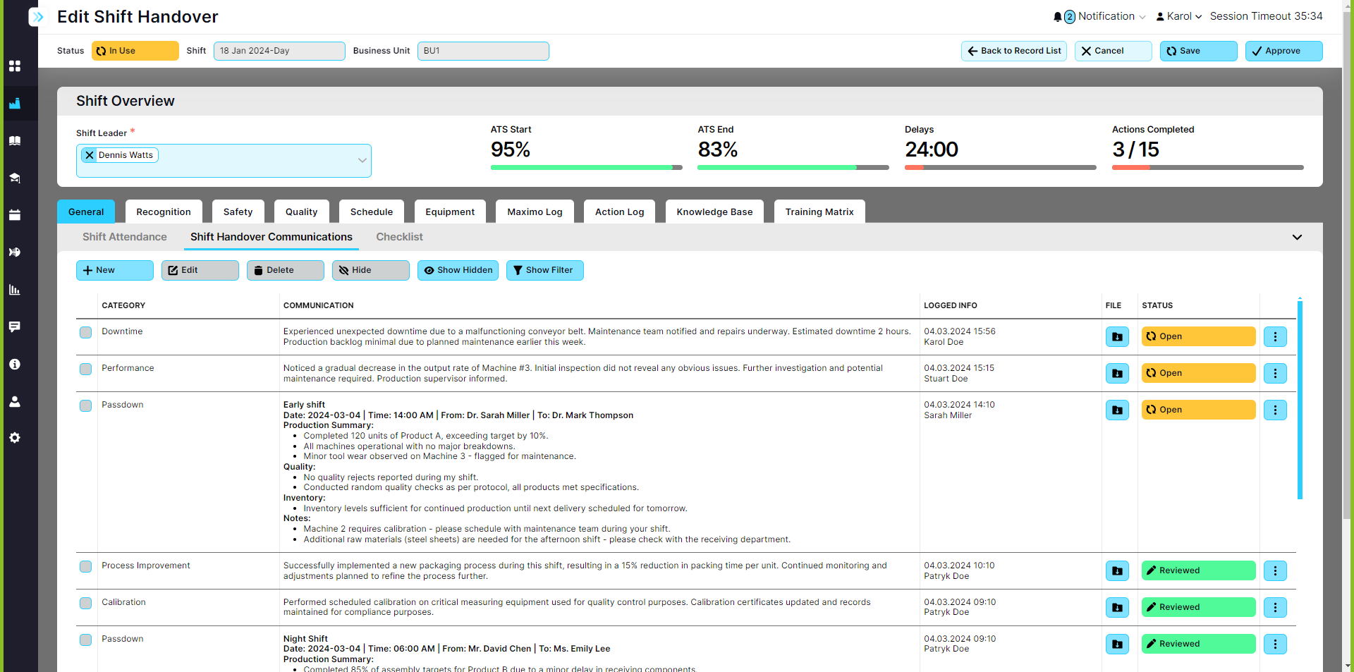 Lean Manufacturing Tool EviView