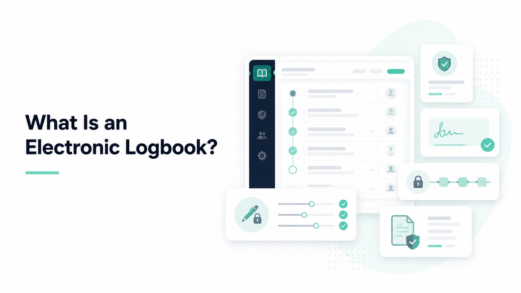 An electronic logbook, often shortened to eLogbook, is a software system used to record day-to-day activities and events in regulated industries