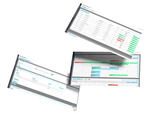 Screenshots of a digital checklist and routine management system, showing task lists and calendar views.