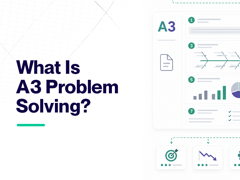 A3 Problem Solving diagram with text "What Is A3 Problem Solving?