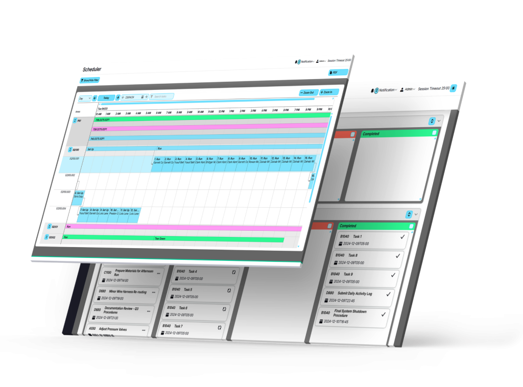 Digital checklist and routine scheduler showing tasks and timelines